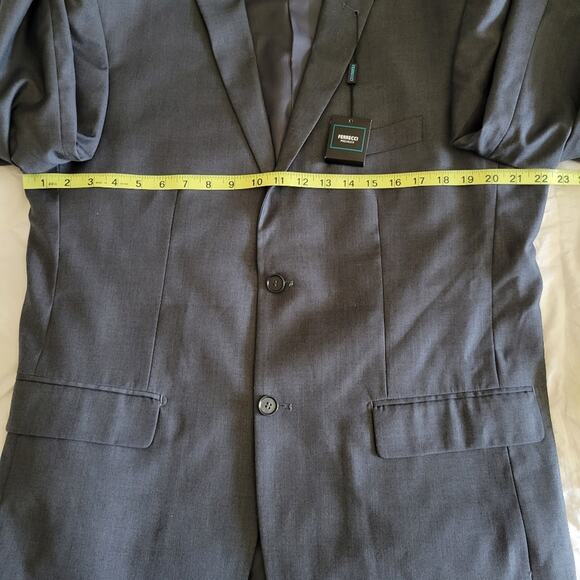Ferrecci super 150s suit jacket + matching vest in charcoal gray Size 44 - Picture 5 of 15